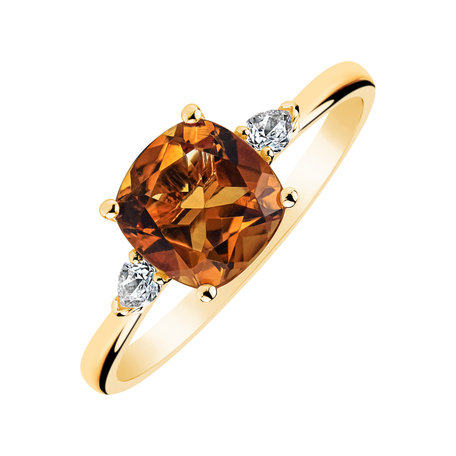 Diamond ring with Citrine Mirabel