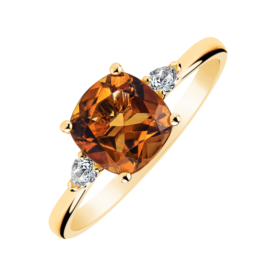 Diamond ring with Citrine Mirabel