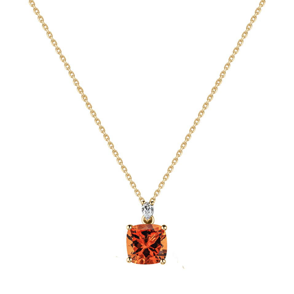Diamond necklace with Citrine Mirabel