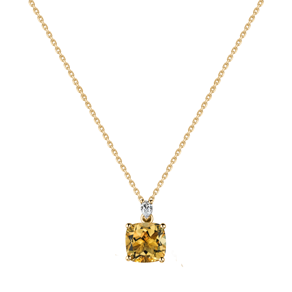 Diamond necklace with Citrine Mirabel