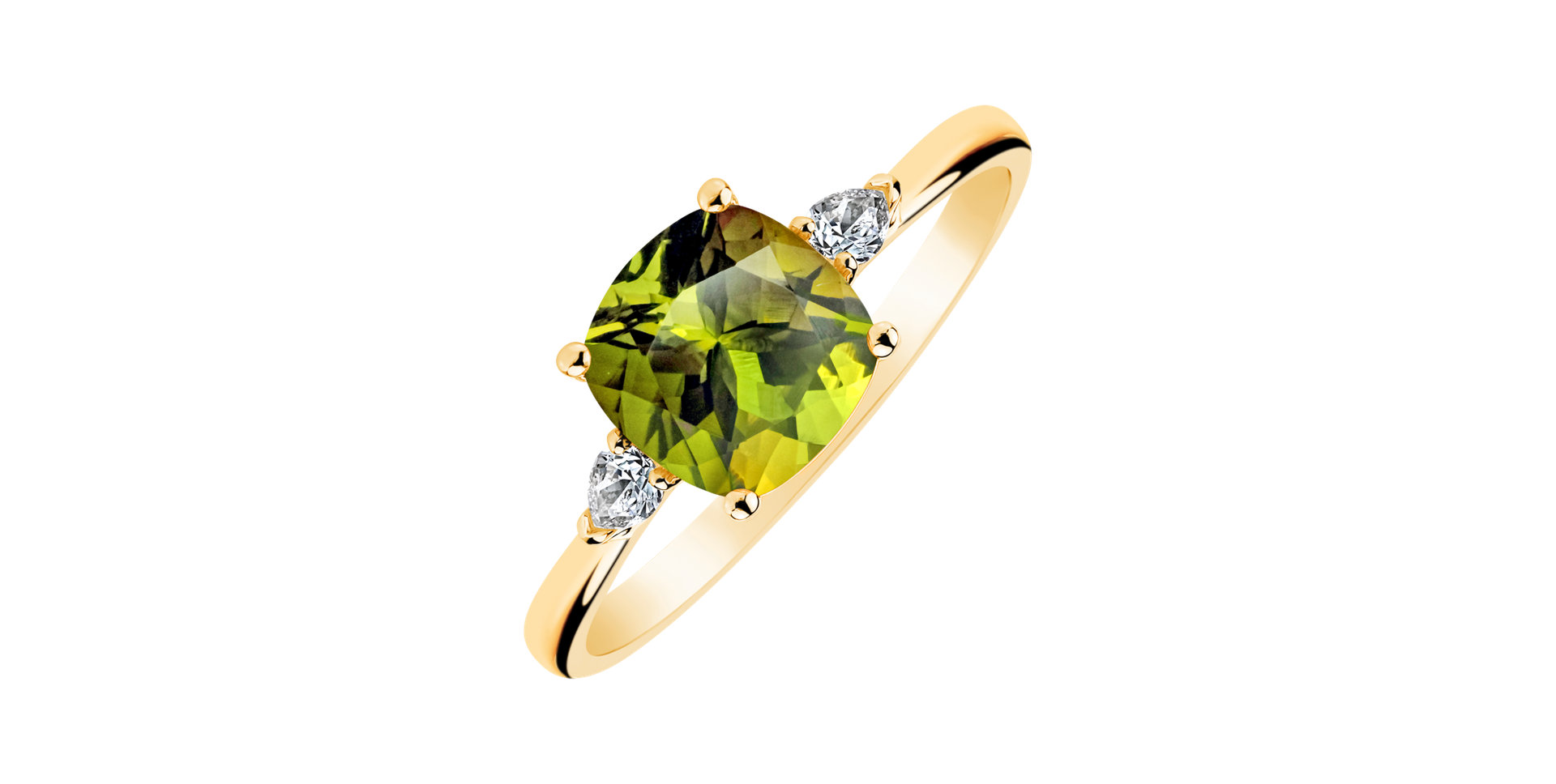 Diamond ring with Peridot Mirabel