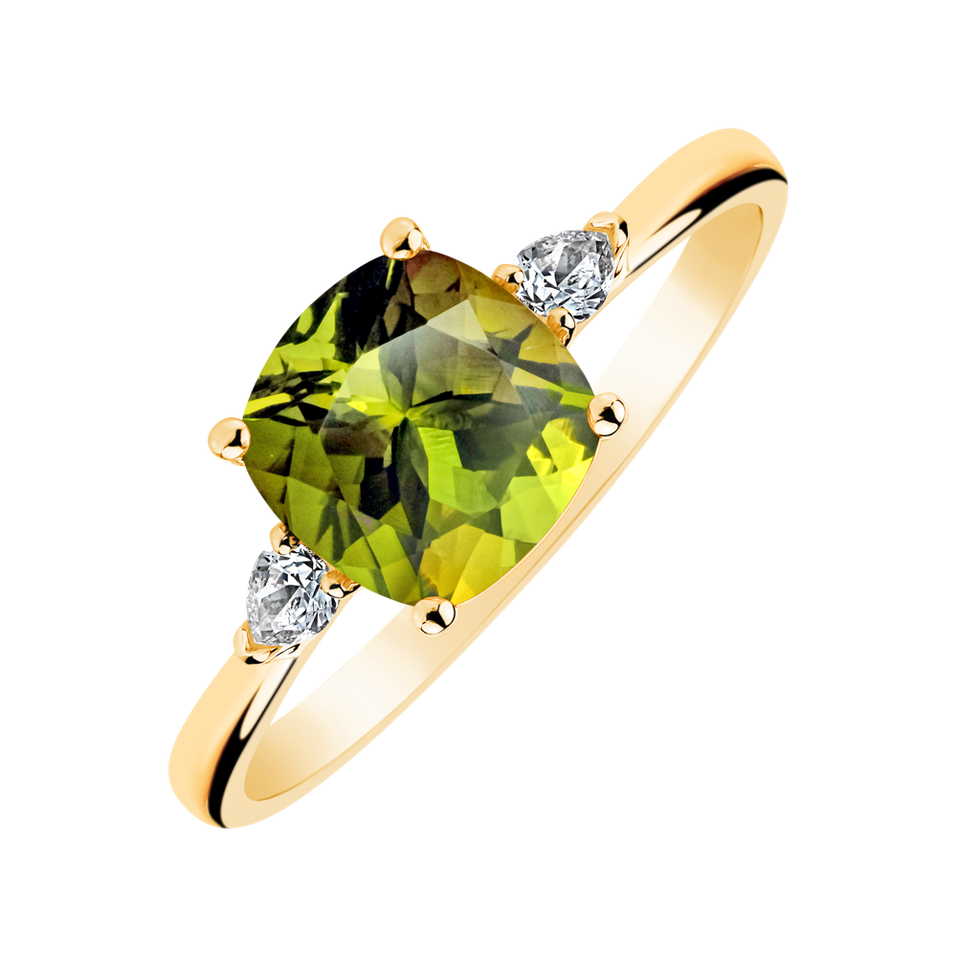 Diamond ring with Peridot Mirabel