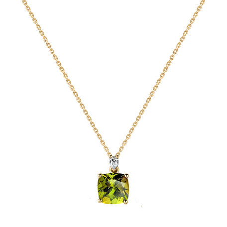 Diamond necklace with Peridot Mirabel