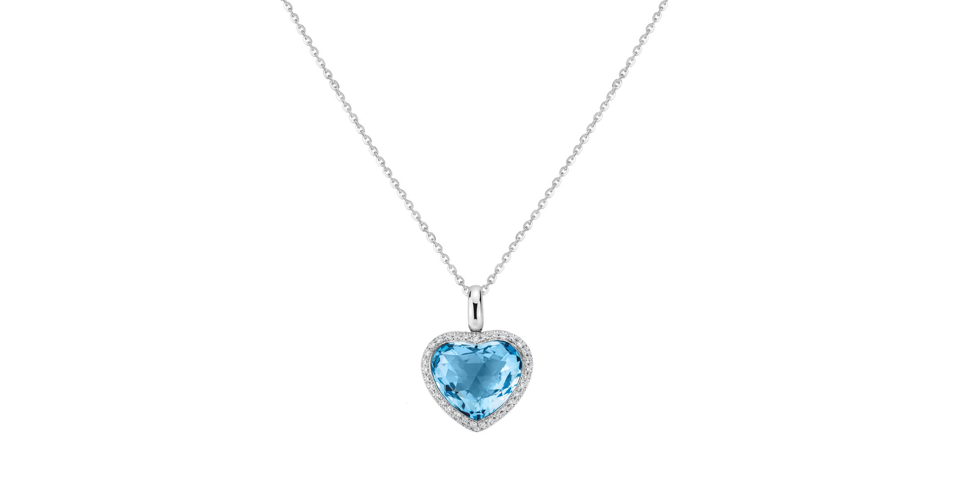 Diamond necklace with Topaz Valentina