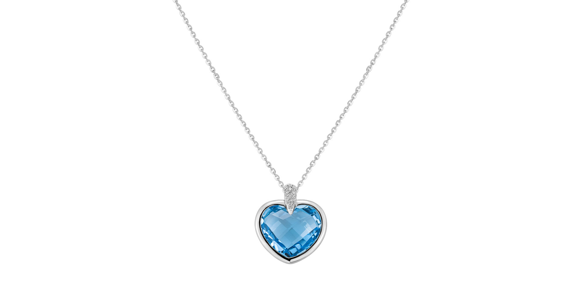 Diamond necklace with Topaz Heartlight