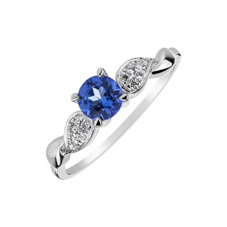 Diamond ring with Tanzanite Crispin