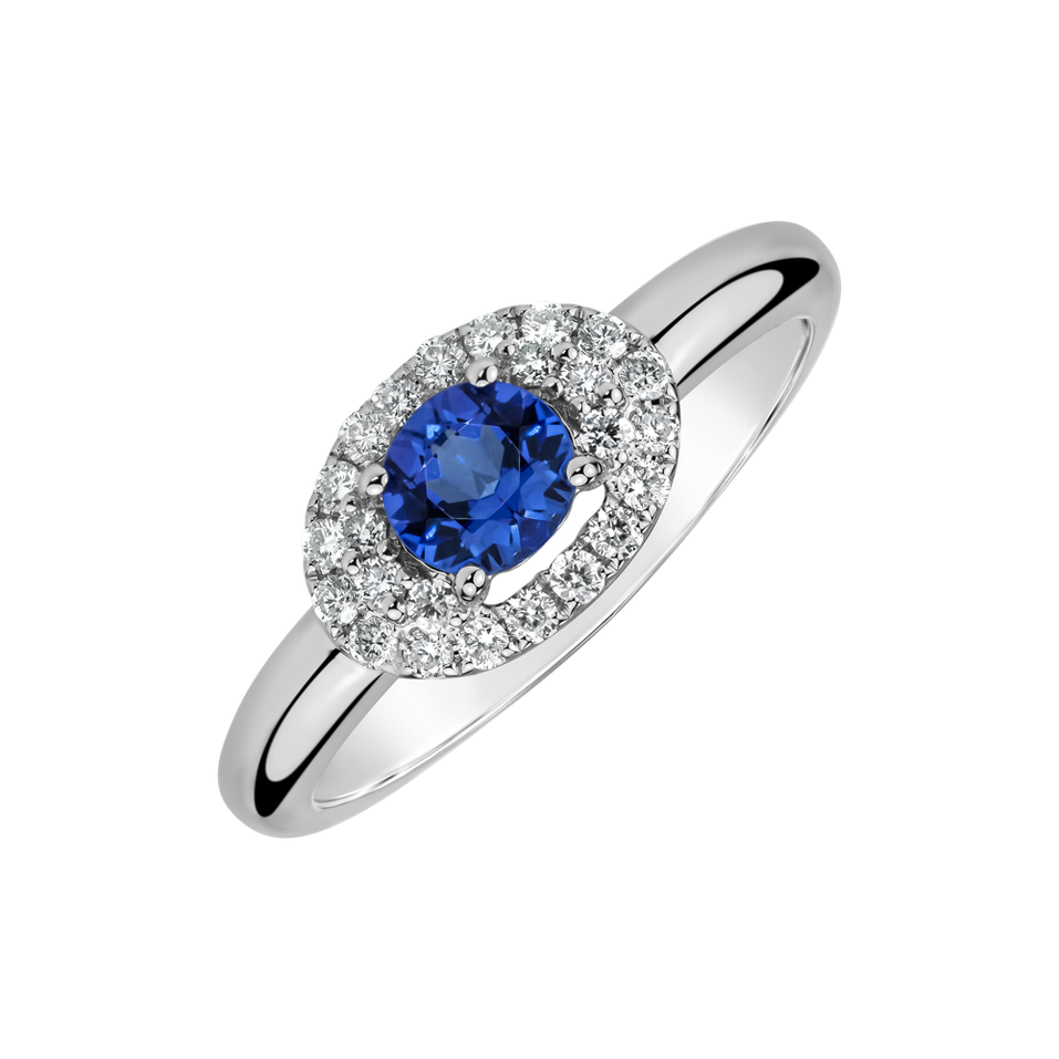 Diamond ring with Tanzanite Starlit Ocean