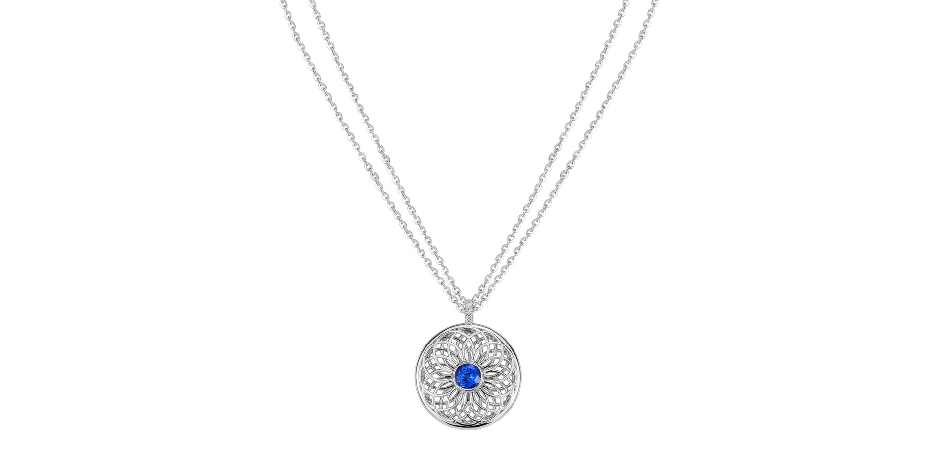 Diamond necklace with Tanzanite Sphere of Light