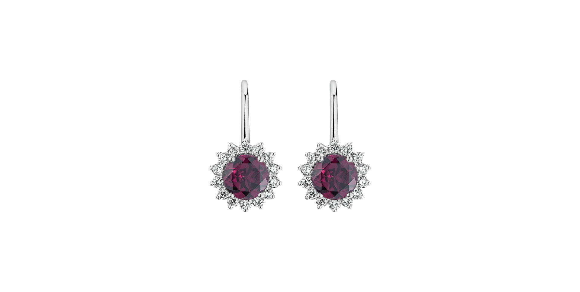 Diamond earrings with Rhodolite Stellar Hope