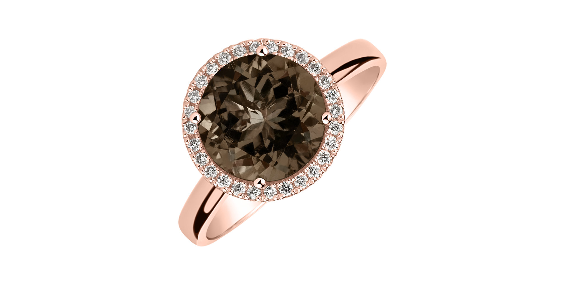 Diamond ring with Quartz Bonbon