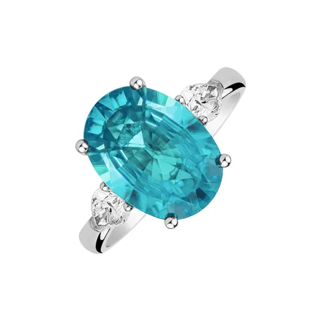 Diamond ring with Zircon Opheliane