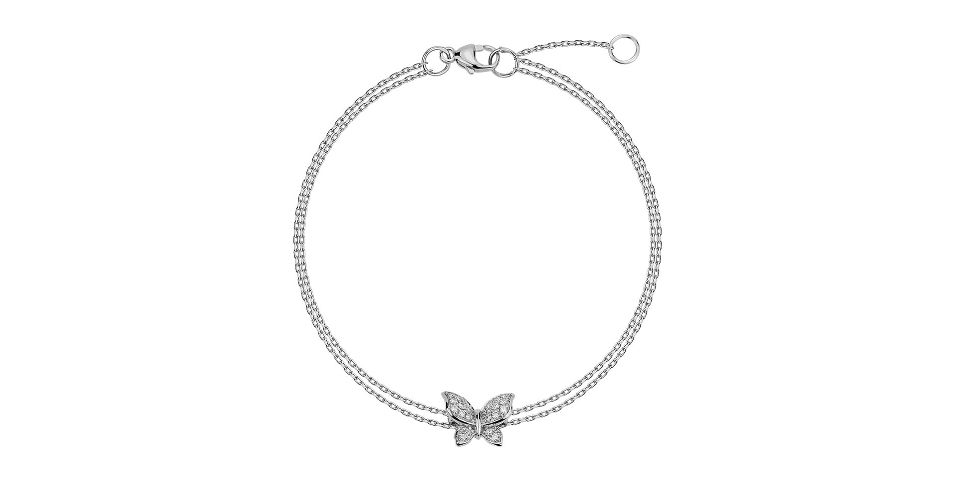 Diamond bracelet Butterfly Charm