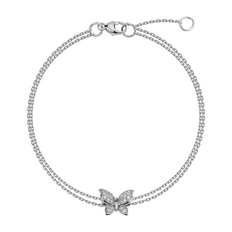 Diamond bracelet Butterfly Charm
