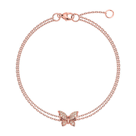 Diamond bracelet Butterfly Charm