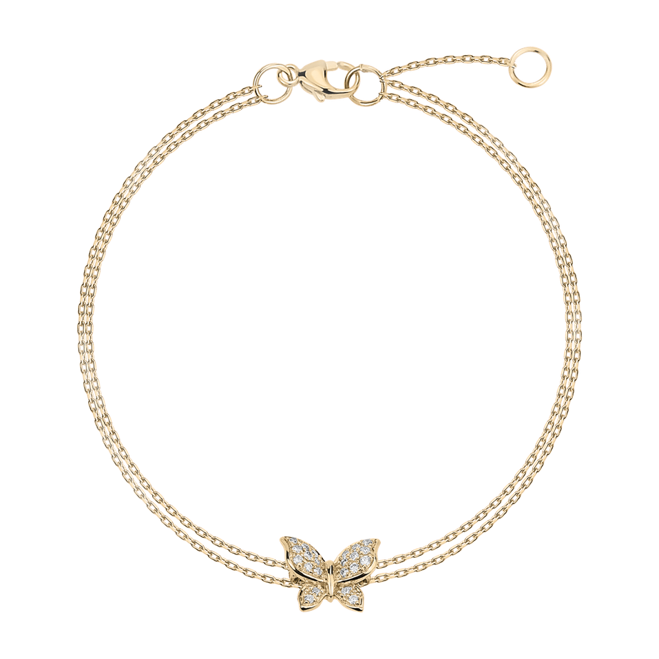 Diamond bracelet Butterfly Charm