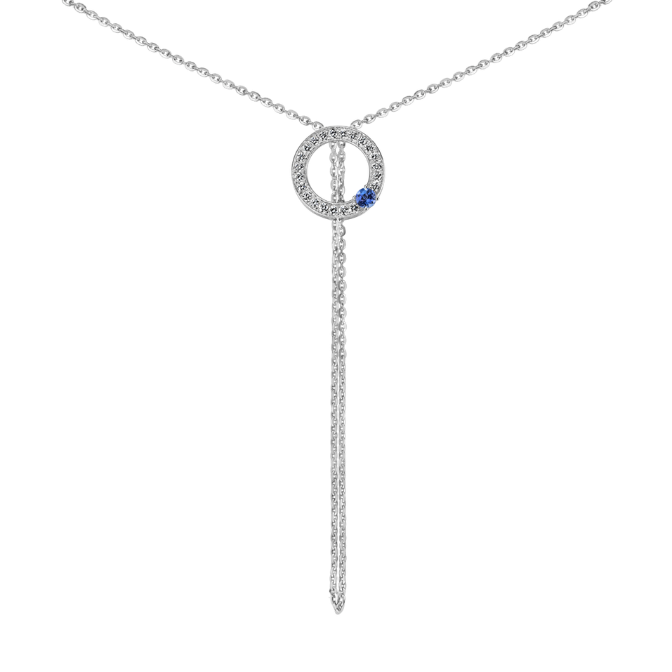 Diamond necklace with Tanzanite Perfect Sphere