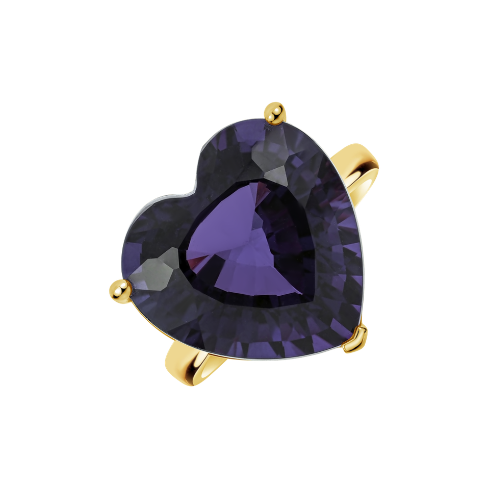 Ring with Amethyst Amethyst Heart