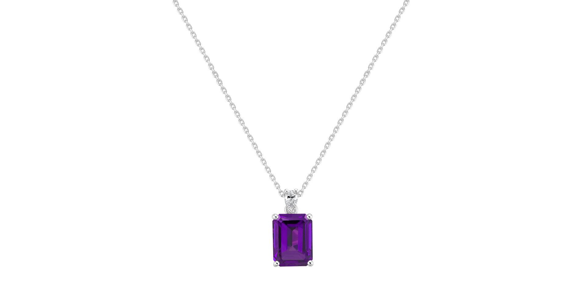 Diamond necklace with Amethyst Royal Cordelia