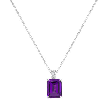 Diamond necklace with Amethyst Royal Cordelia