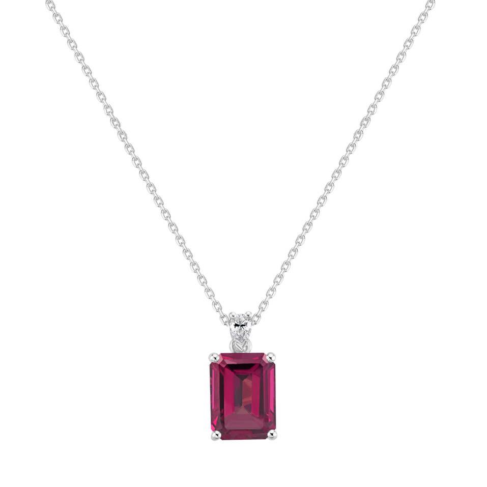 Diamond necklace with Rhodolite Royal Cordelia