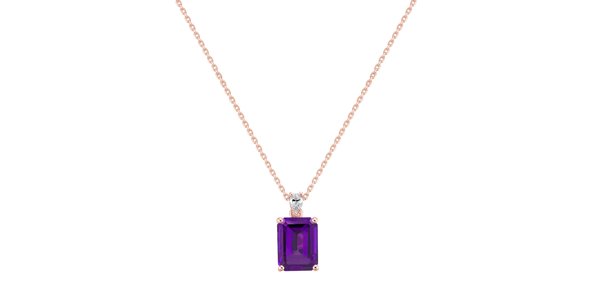 Diamond necklace with Amethyst Royal Cordelia
