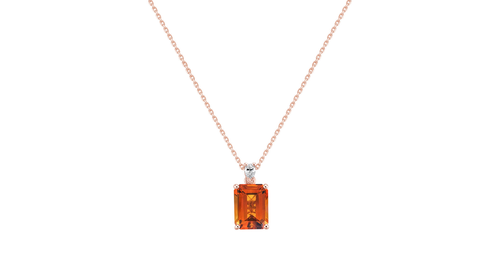 Diamond necklace with Citrine Royal Cordelia