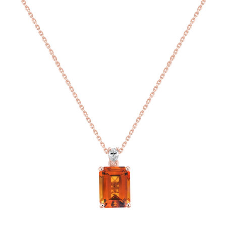 Diamond necklace with Citrine Royal Cordelia