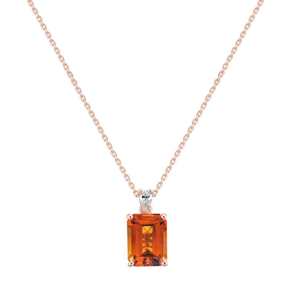 Diamond necklace with Citrine Royal Cordelia