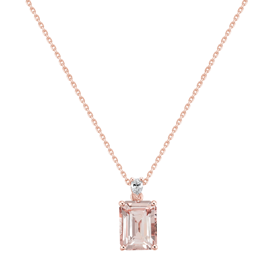 Diamond necklace with Morganite Royal Cordelia