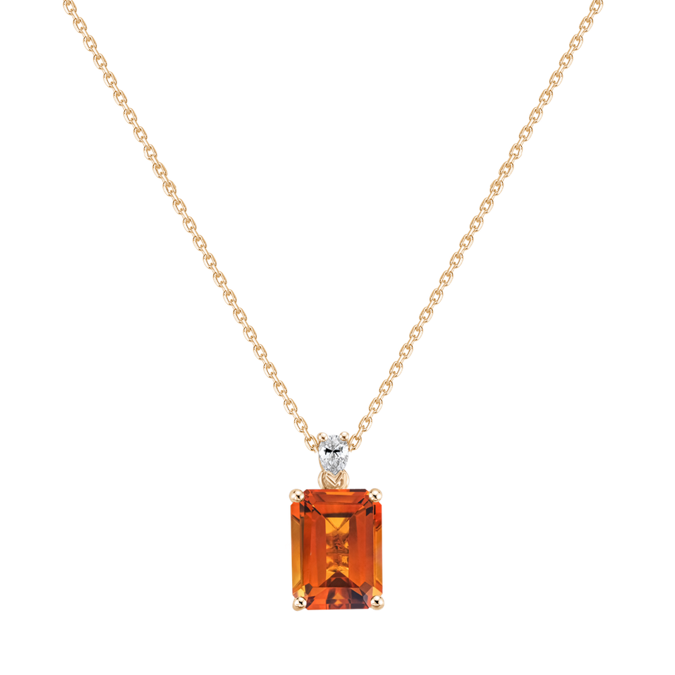 Diamond necklace with Citrine Royal Cordelia