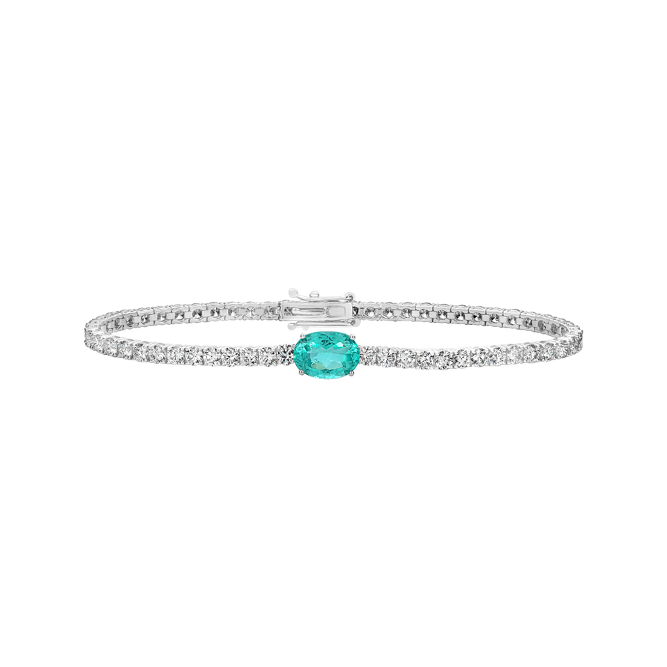 Diamond bracelet with Paraiba Imperial Iris