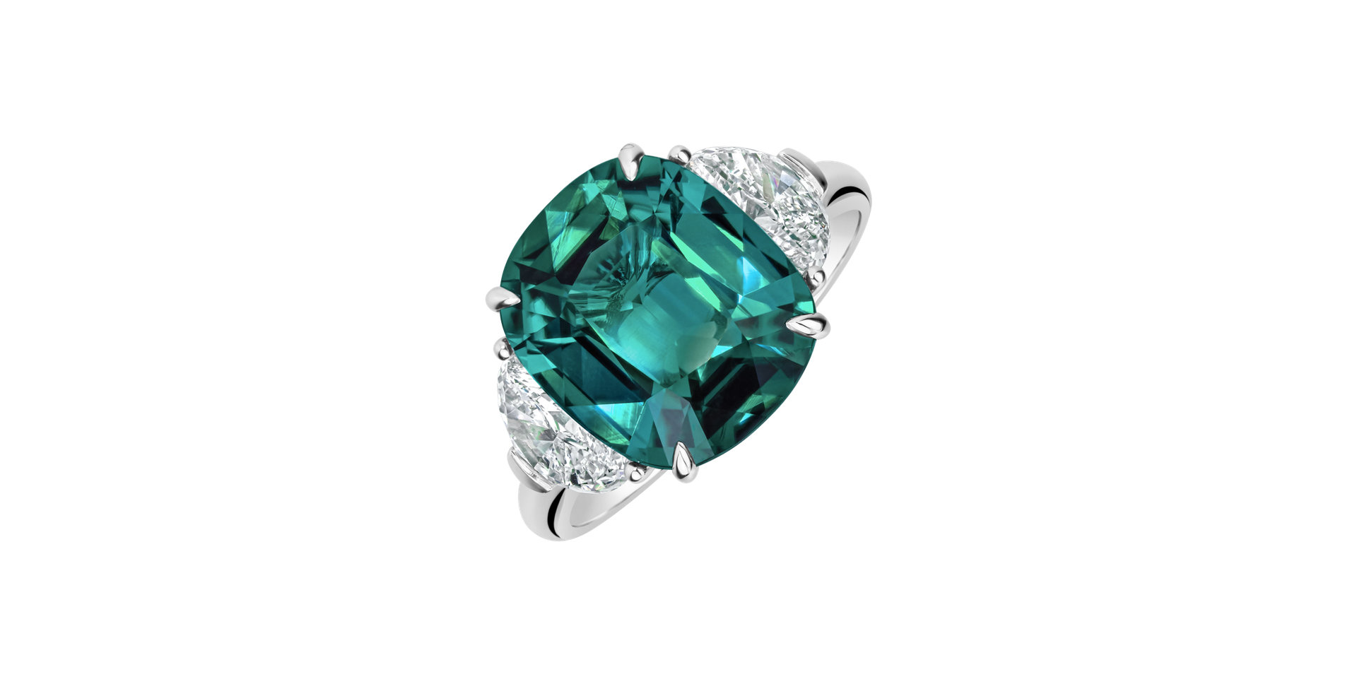 Diamond ring with Tourmaline Nyx