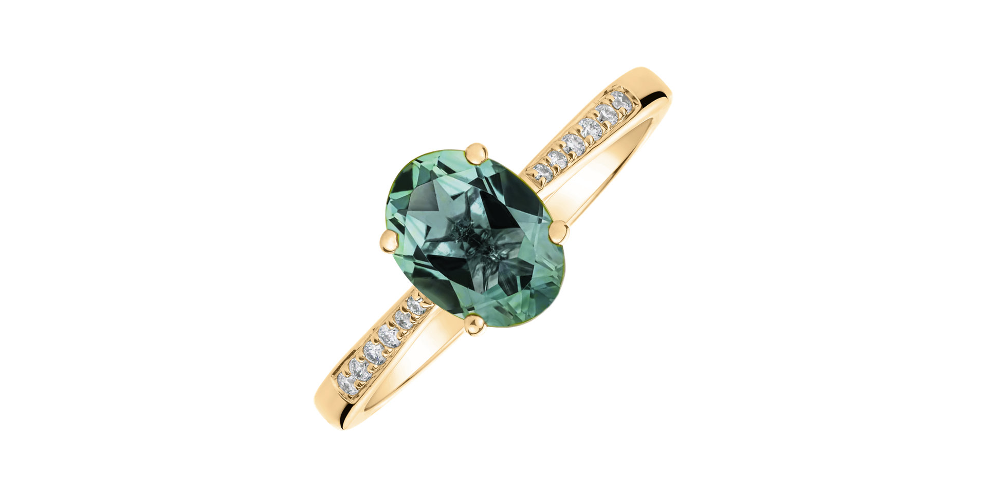 Diamond ring with Tourmaline Glory Gem