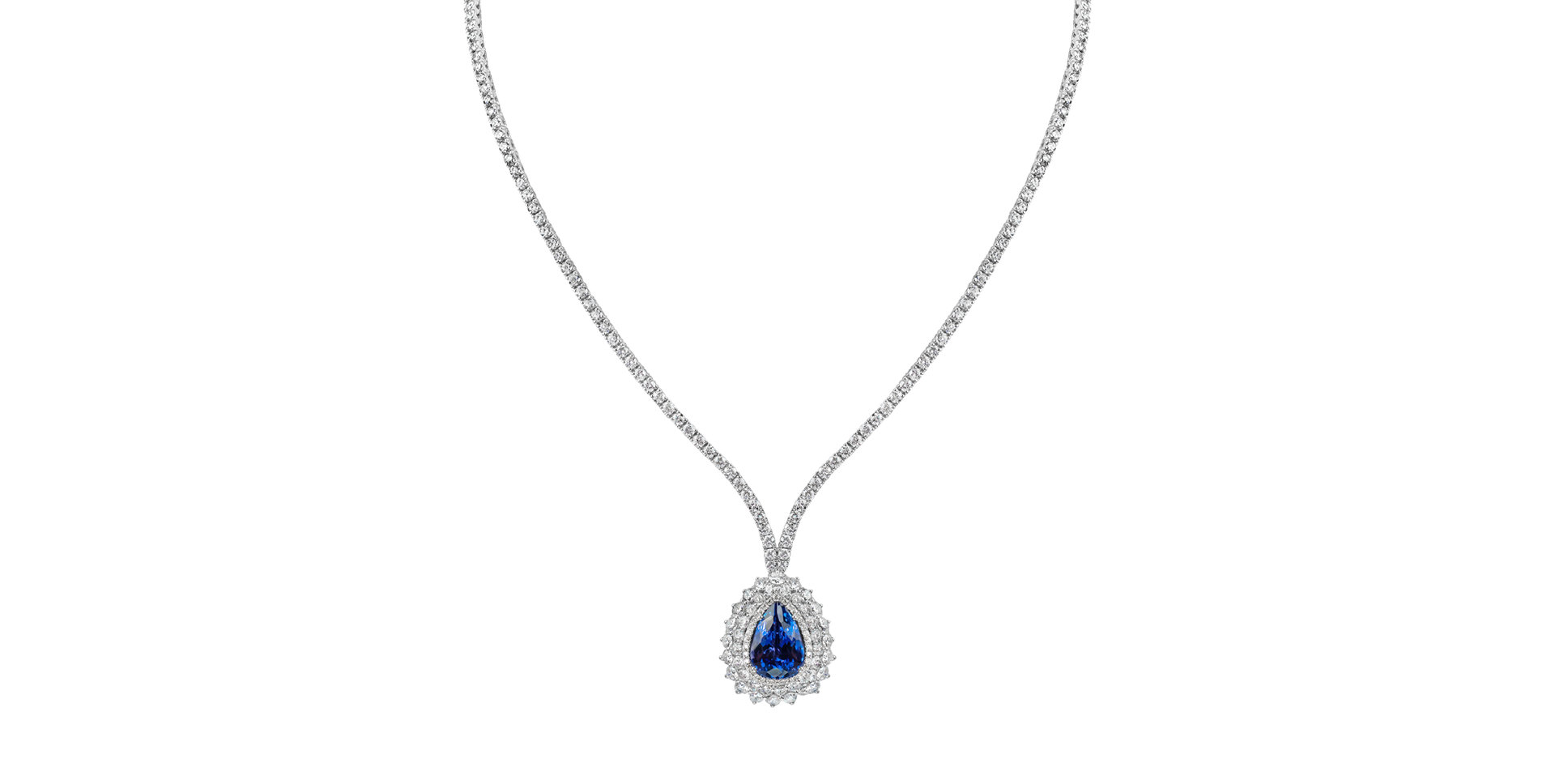 Diamond necklace with Tanzanite Aurora Tear