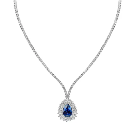 Diamond necklace with Tanzanite Aurora Tear