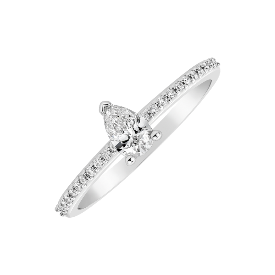 Diamond ring Lone Teardrop