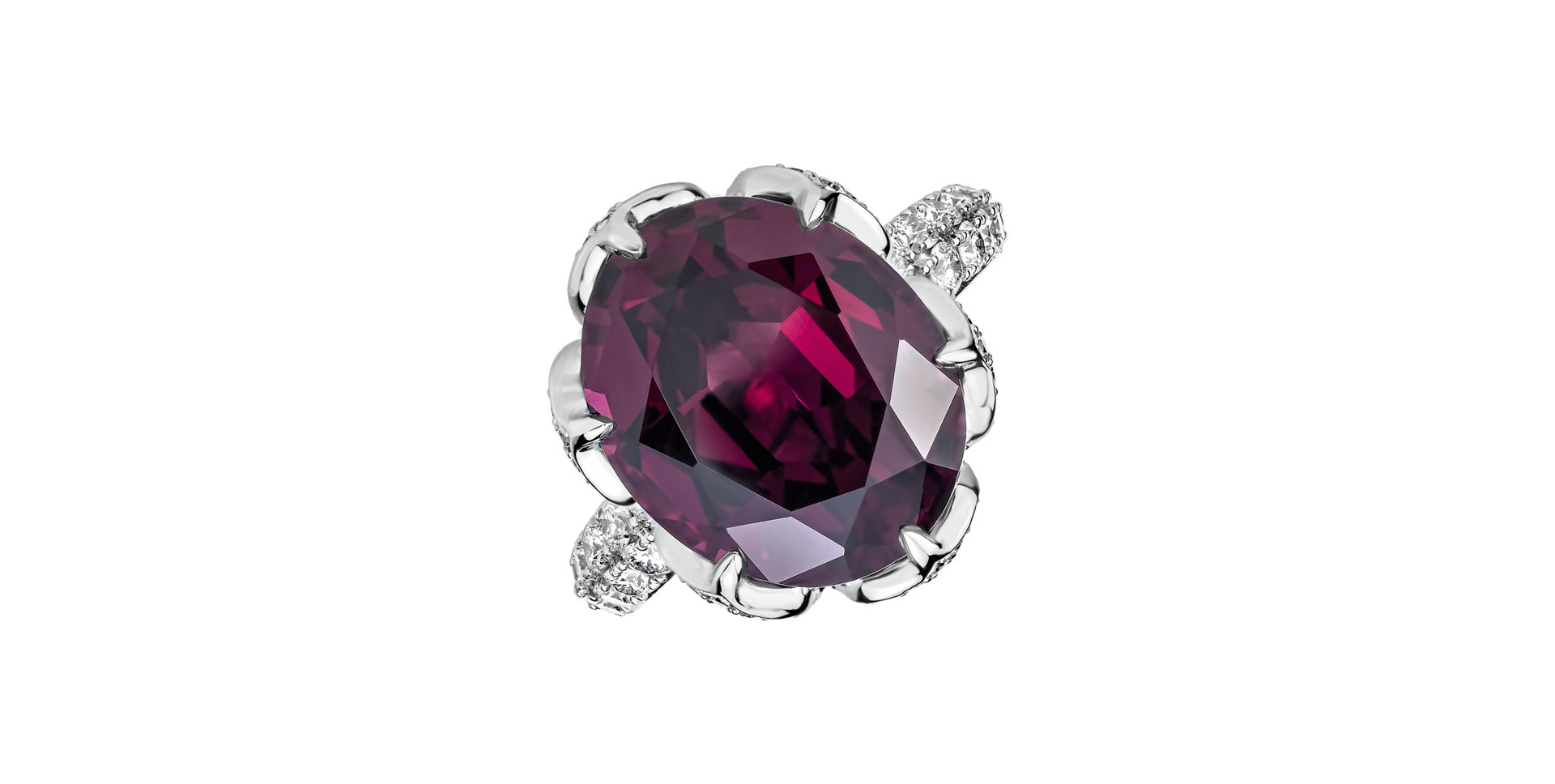 Diamond ring with Rhodolite Fire of Life
