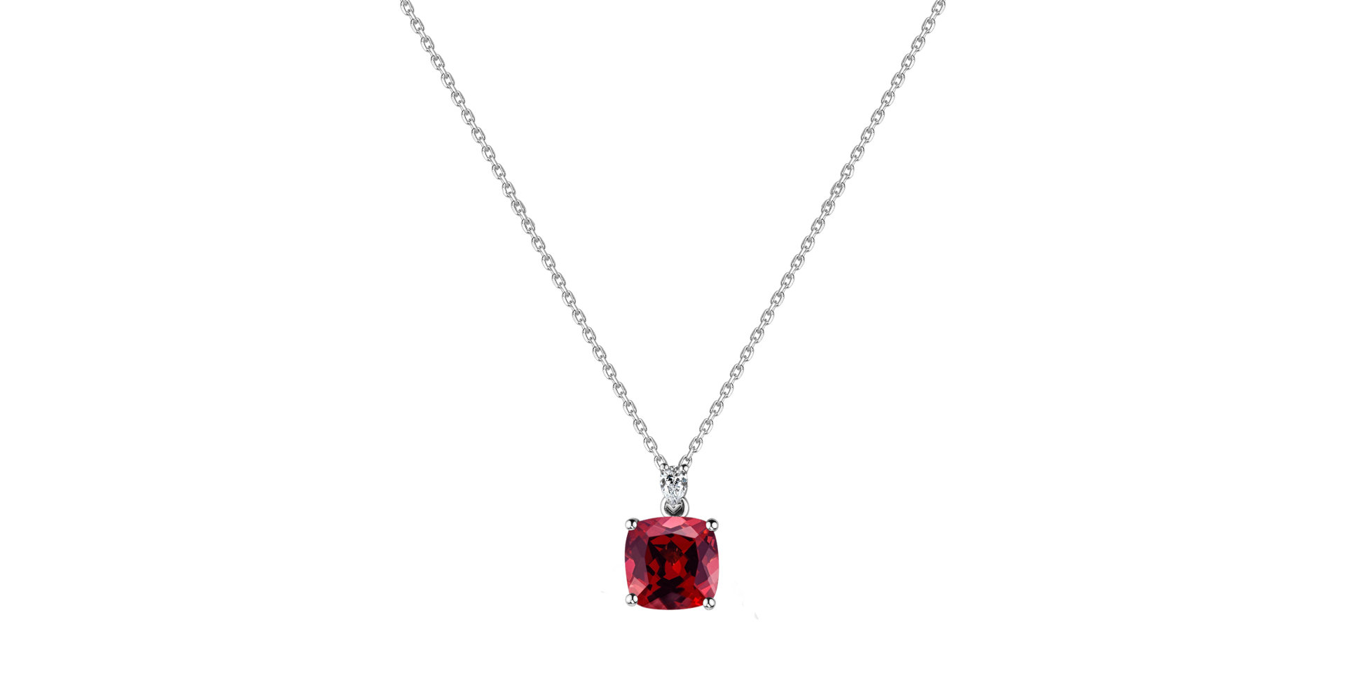 Diamond necklace with Ruby Marigold