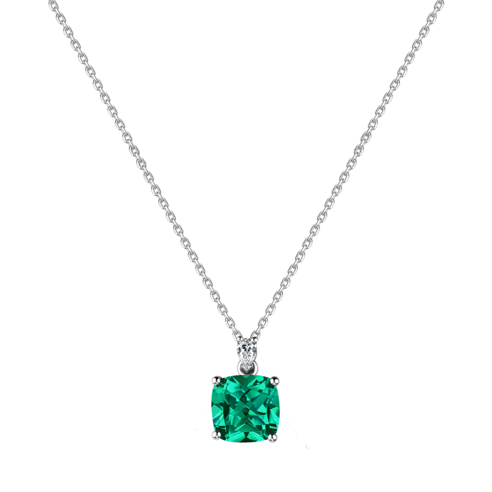 Diamond necklace with Emerald Marigold