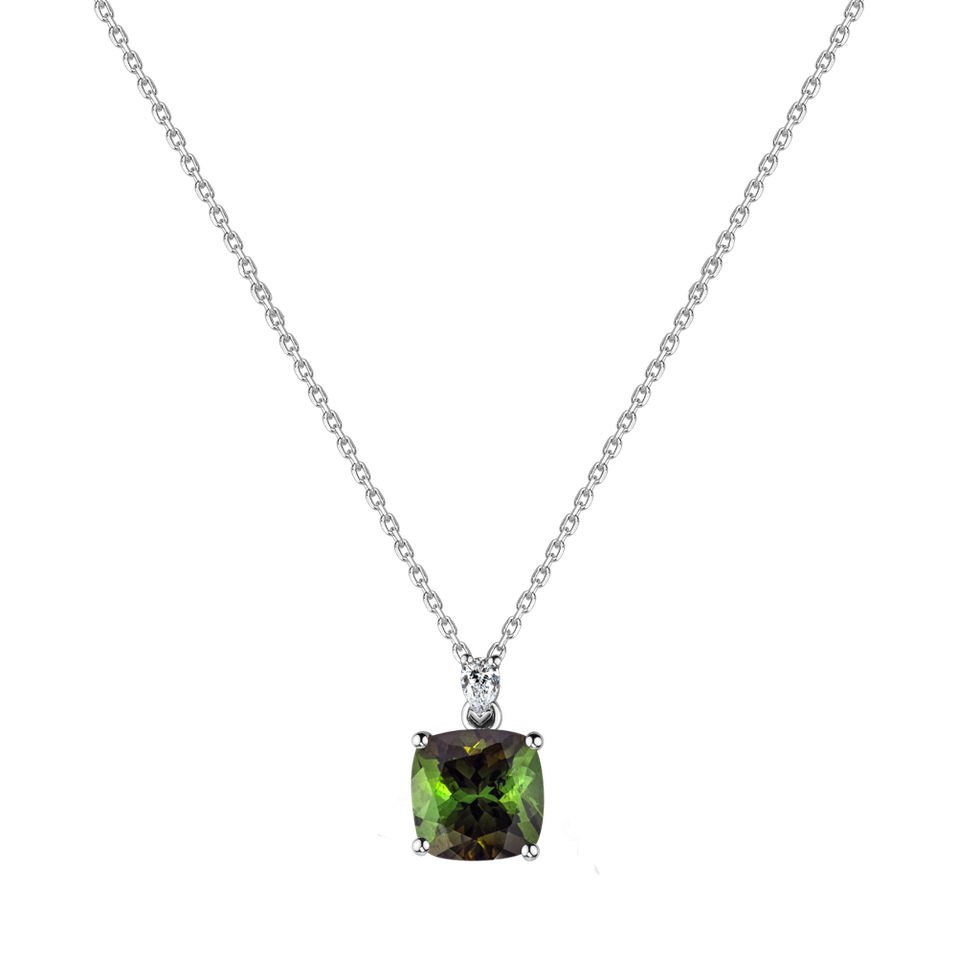 Diamond necklace with Tourmaline Marigold