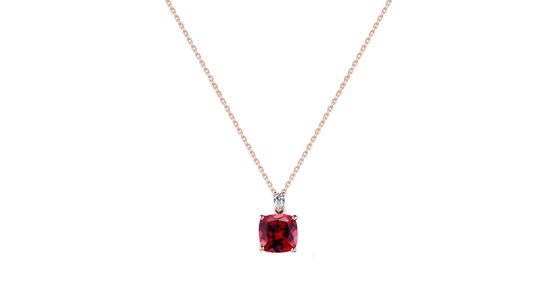 Diamond necklace with Ruby Marigold