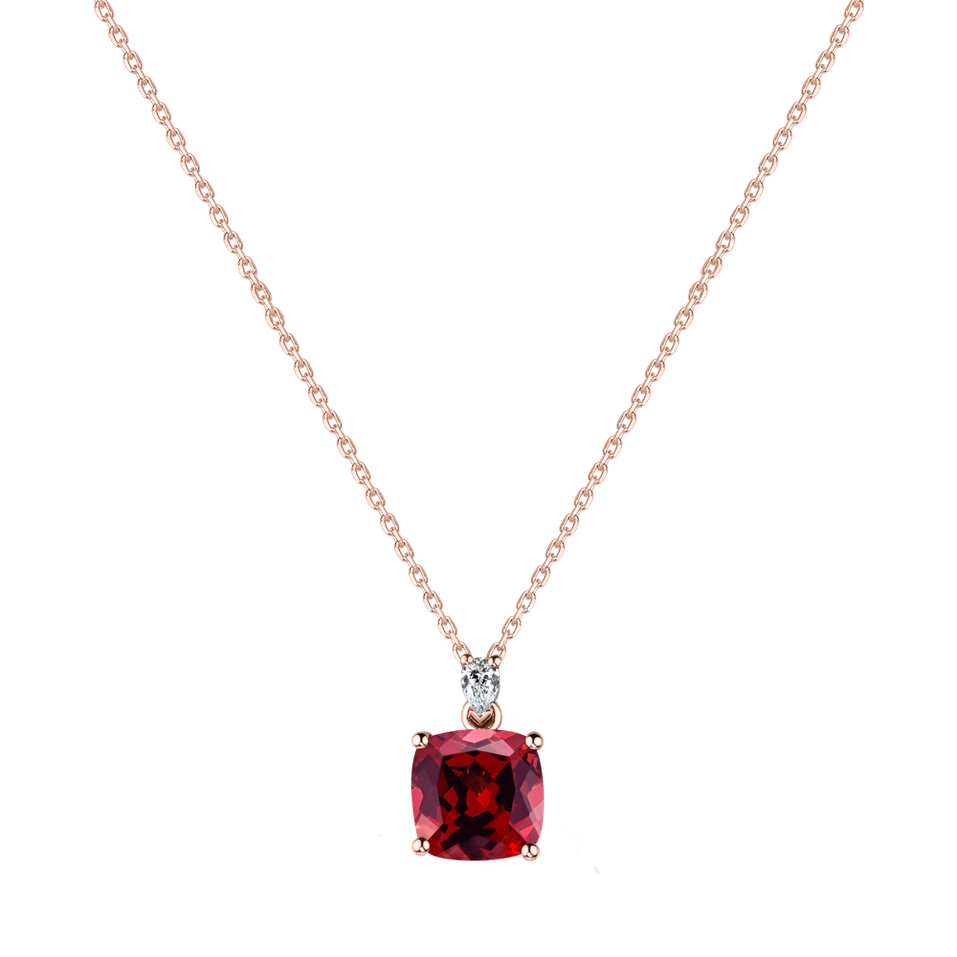 Diamond necklace with Ruby Marigold