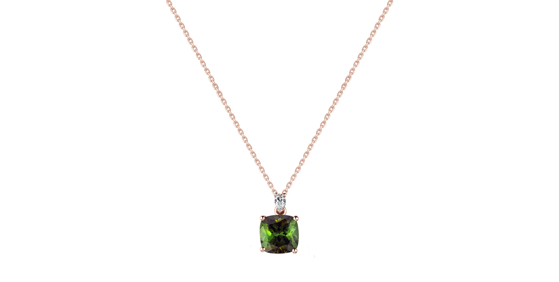 Diamond necklace with Tourmaline Marigold