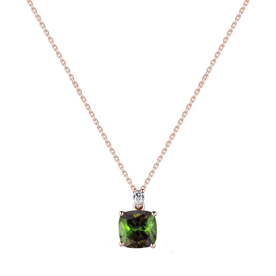 Diamond necklace with Tourmaline Marigold