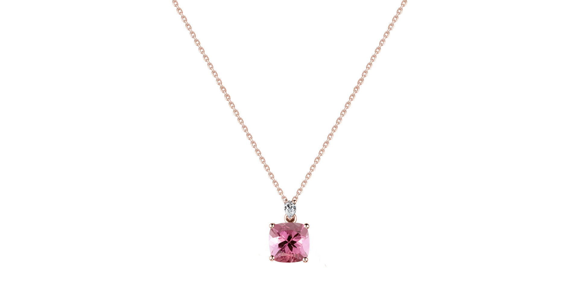 Diamond necklace with Tourmaline Marigold