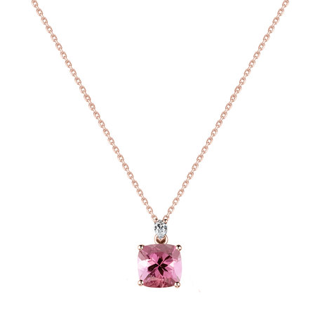 Diamond necklace with Tourmaline Marigold