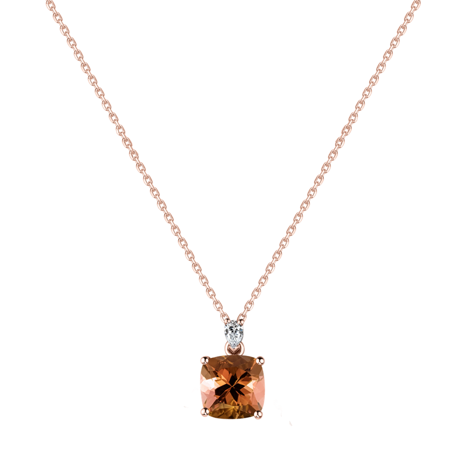 Diamond necklace with Tourmaline Marigold
