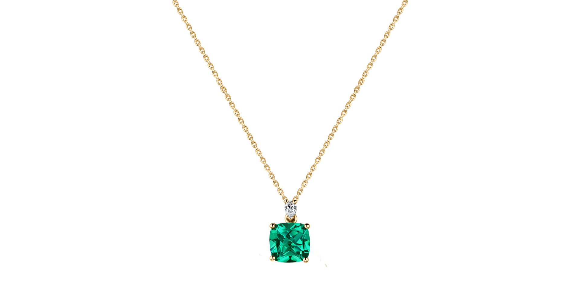 Diamond necklace with Emerald Marigold