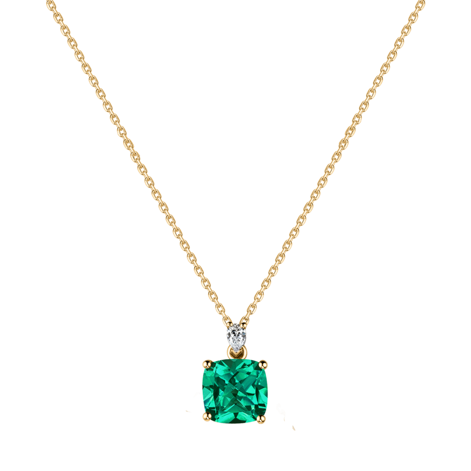 Diamond necklace with Emerald Marigold
