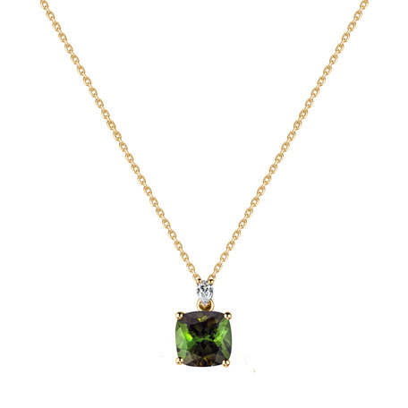 Diamond necklace with Tourmaline Marigold